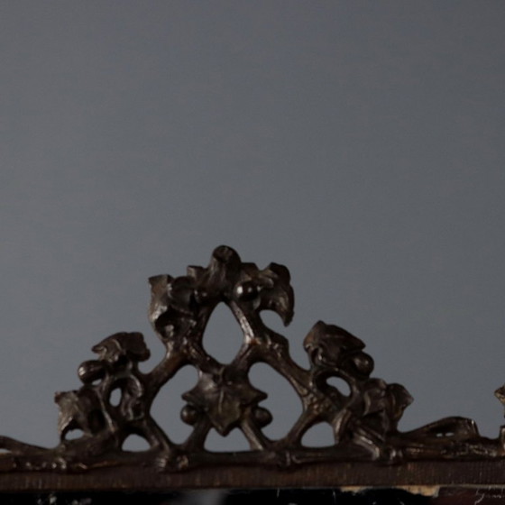 Image 1 of Tafelspiegel van bronskleurig gepatineerd metaal