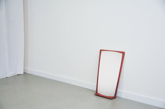 Vintage Teak Mirror with Small Shelf – Glass, Wood (photo 5 of 5)