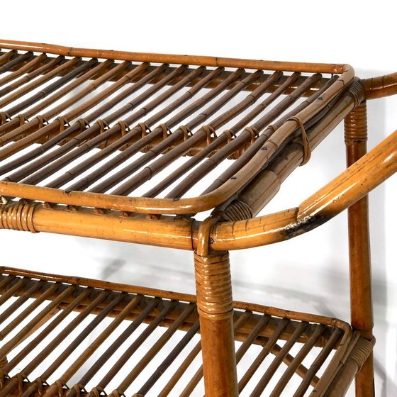 Image 1 of Vintage bamboo bar trolley from 50s. Made in Italy
