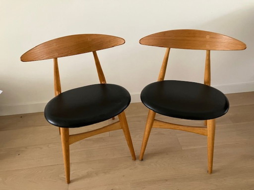 2xCarl Hanssen& son CH33T eiken met zwart leder