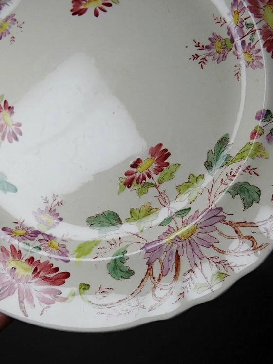 4 antieke dessertborden Longchamp Daisies aardewerk – Servies, Porselein, Art Nouveau (photo 8 of 17)