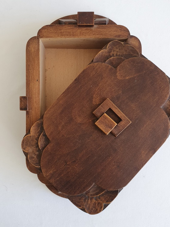 Oude Houten Doos Art Deco / Franse Volkskunst Rond 1920 – Decoratieve objecten, Wood (photo 7 of 10)