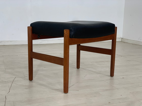 Image 1 of Danish teak tabouret chaise vintage