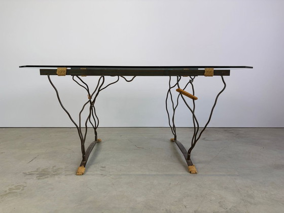 Vintage Wrought Iron and Glass Dining Table, 1970s (photo 4 of 17)