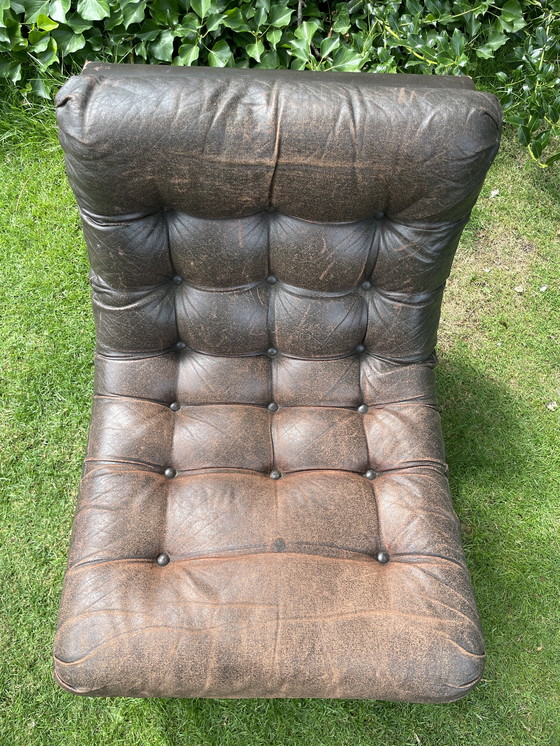 Image 1 of Modulaire fauteuil/element jaren ‘70 bruin leer 
