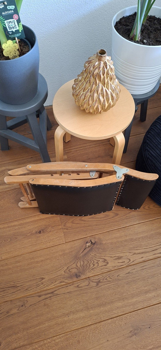 Vintage Wooden Leg Swing / Swing Footstool – Footstools & poufs (photo 4 of 4)