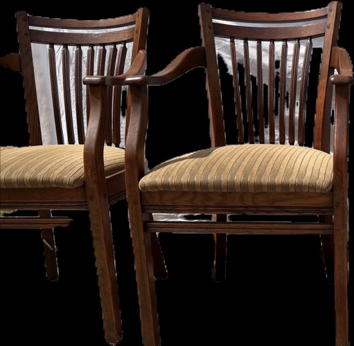 4 sedie da pranzo Bannink Art Nouveau in legno di ciliegio – eetkamerstoelen, Textile, Wood (photo 2 of 5)