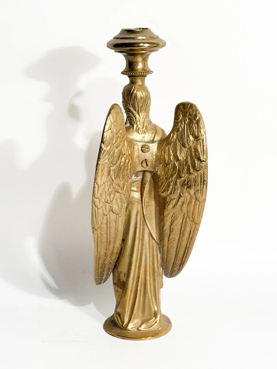Chandelier à un seul chandelier orné d'un ange en bronze doré, France, XXe siècle – Objets déco (photo 7 of 9)