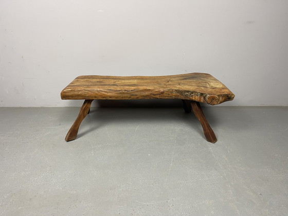 Image 1 of Brutalistische Wabi-Sabi salontafel van massief hardhout met vrije vorm, jaren 70. Ref.: CT1000