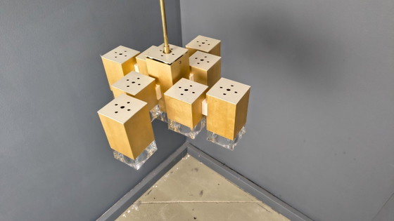 Image 1 of Lustre cubique vintage de Gaetano Sciolari, années 1970