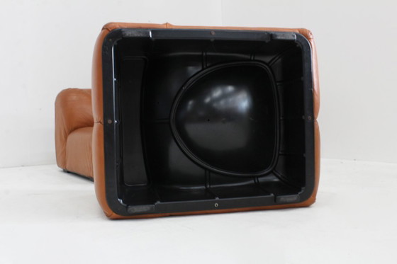 Image 1 of Vintage modulaire bank in cognac bruin leer jaren 70