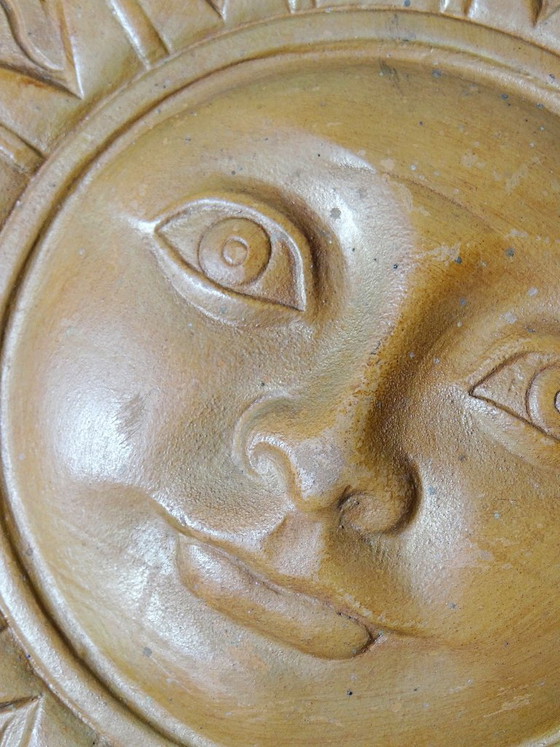 Piatto da Parete Sole Antropomorfo in Terracotta Patinata, Italia Vintage 1996 – Decorazioni murali, Ceramic (photo 9 of 12)