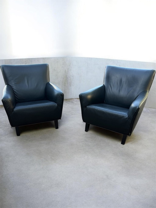 2x Artifort F330 Cordoba Gerard Van Den Bergh – fauteuils, Leather, Wood, Modern (photo 2 of 14)