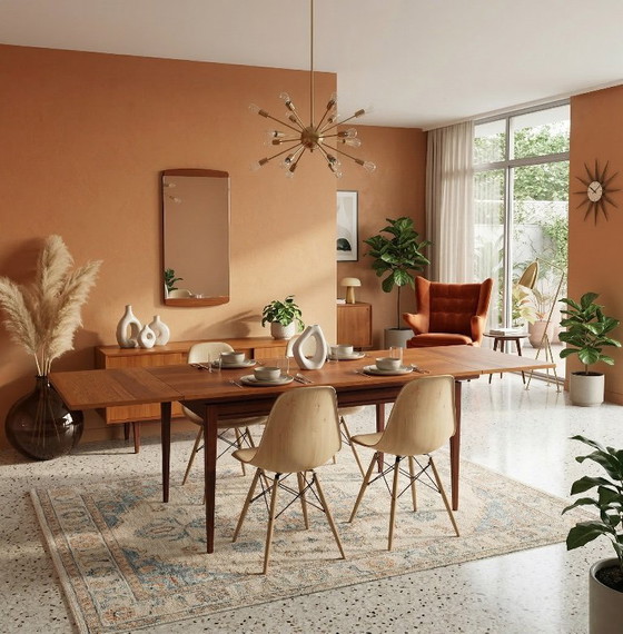 Image 1 of Vintage Teak & Afromosia Dining Table – Extendable Scandinavian Design