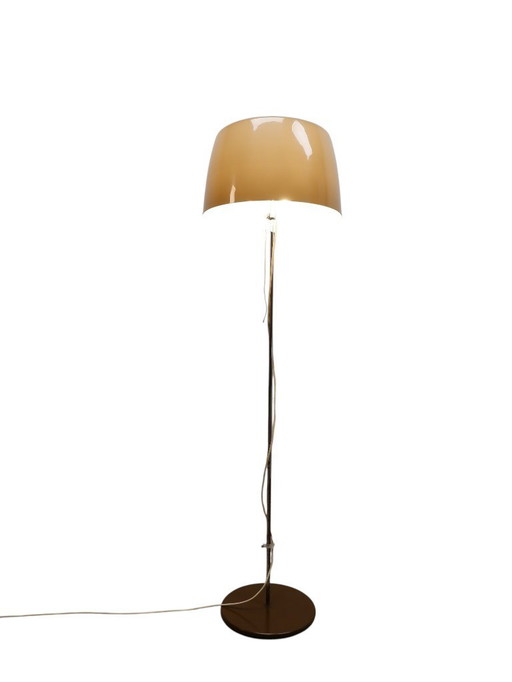 Mid Century Stehleuchte mit Kunststoffschirm