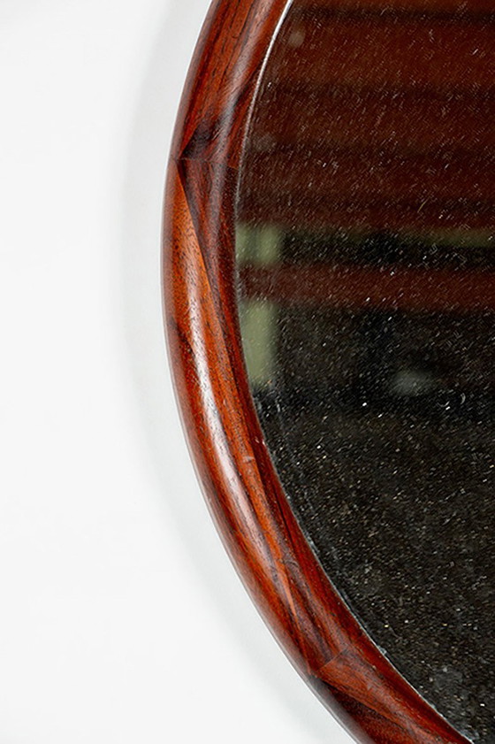 Image 1 of Grande specchio rotondo in palissandro danese di Vildbjerg Mobelfabrik 1960