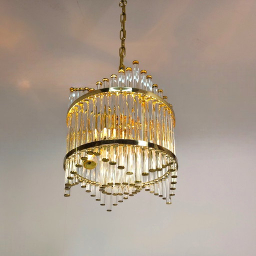 Palwa Kompakt-Kronleuchter aus den 1970er Jahren, Glasröhre