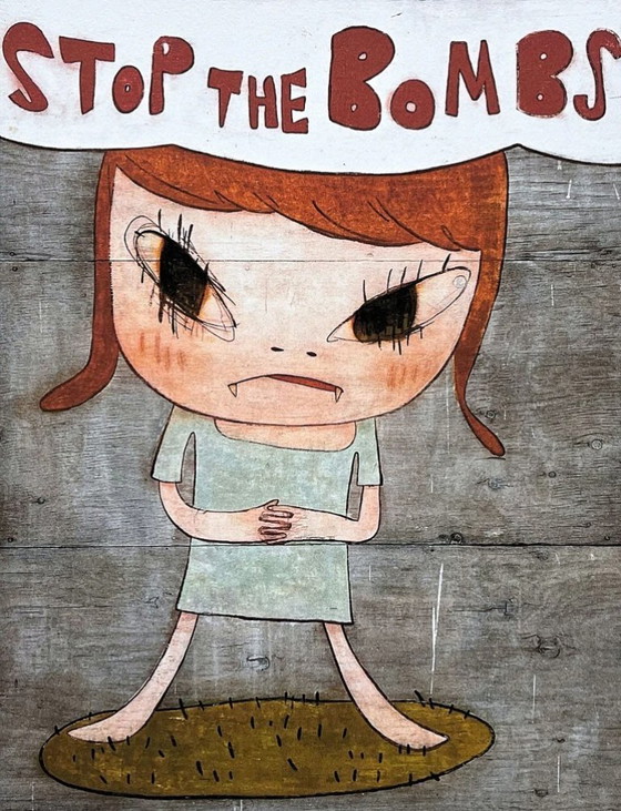 Image 1 of D'après Nara Yoshitomo, « Stop the Bombs », années 1990, lithographie en édition limitée