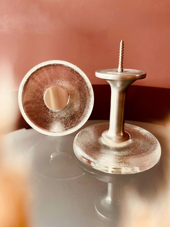 Image 1 of Set of 70's glass design wall hooks