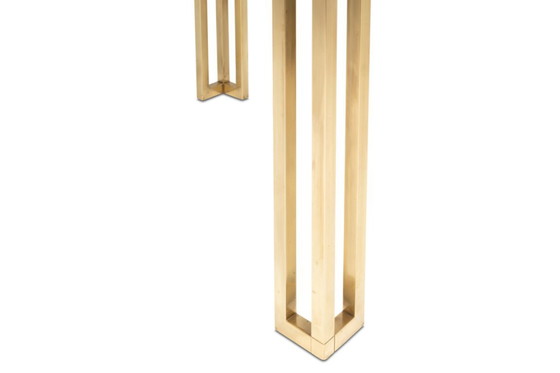 Image 1 of Maison Jansen. Table desserte en laiton et mélaminé. Années 1970.