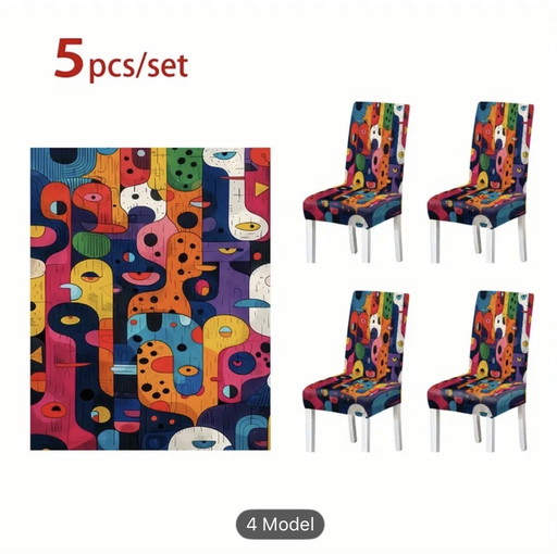 4 of 6 x High end fantasy Colorful Graffiti Holiday chair 