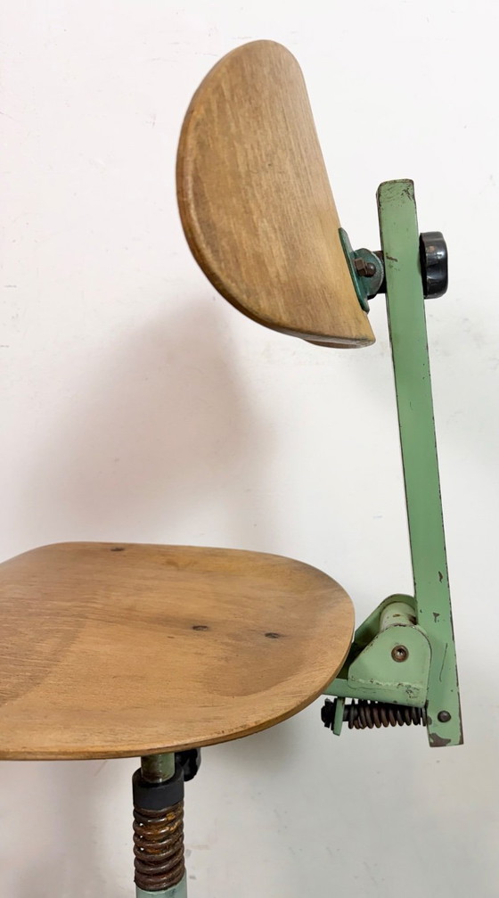 Image 1 of Green Industrial Workshop Chair, 1950s