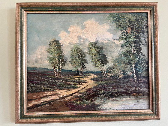 Dipinto a olio con alberi – Dipinti e disegni, Legno (photo 2 of 5)