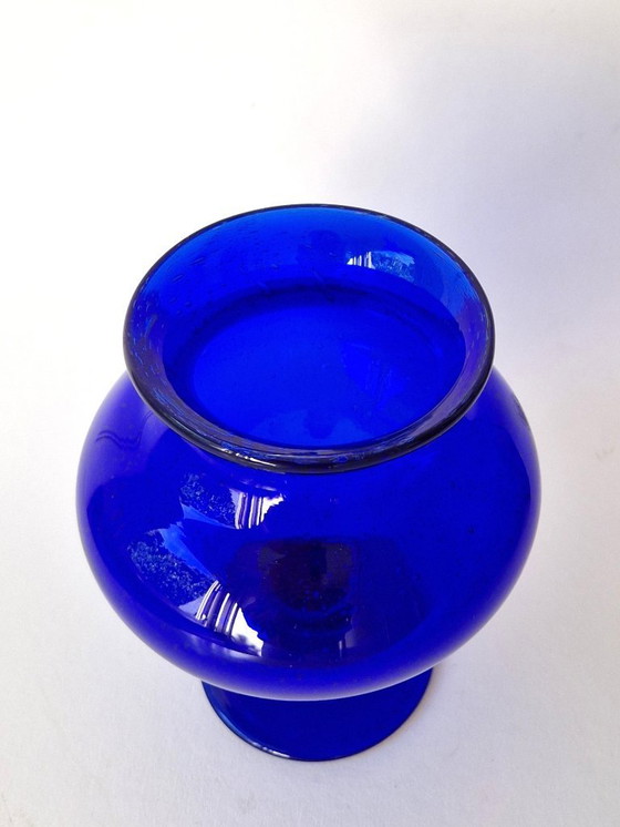 Image 1 of Kosta Boda - Blue Goblet Vase by Erik Höglund - Signed