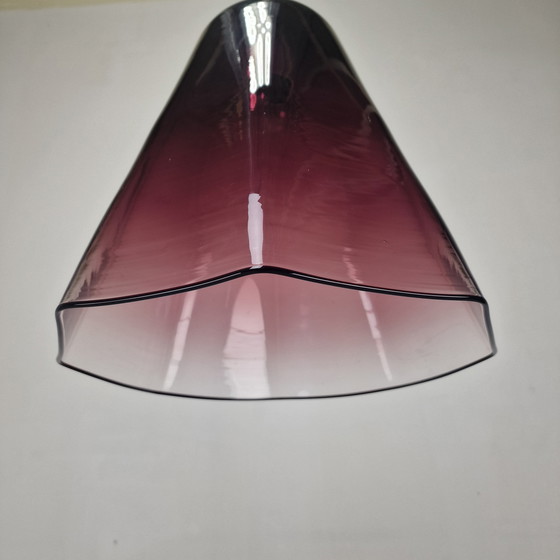 Image 1 of Italiaanse elegantie - Leucos hanglamp met transparant paars Murano glas