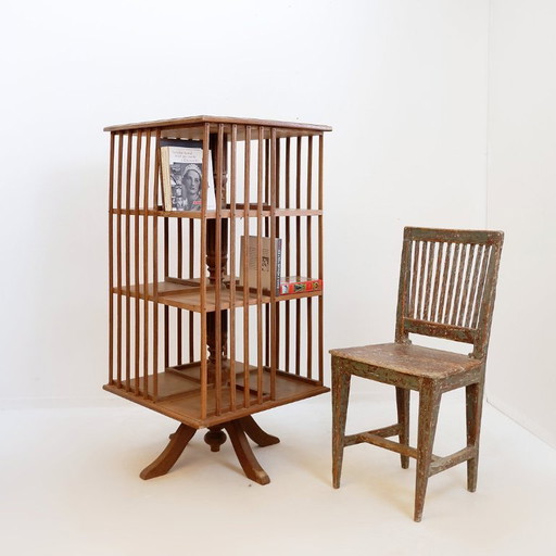 Antique revolving bookcase from the early 20th century