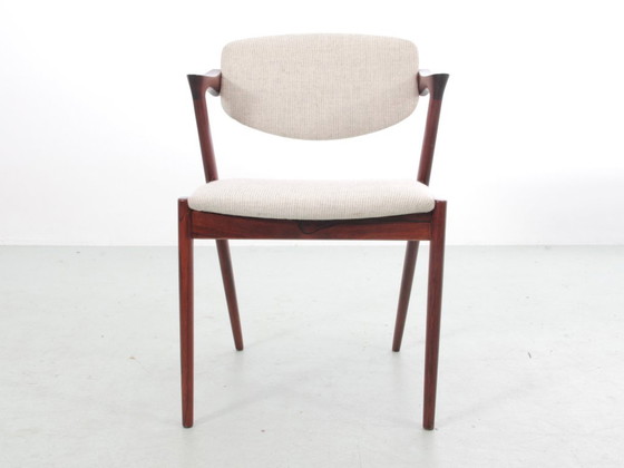 Set van 6 Scandinavische stoelen in Rio palissanderhout, model 42 – Eetkamerstoelen, Wood (photo 2 of 11)