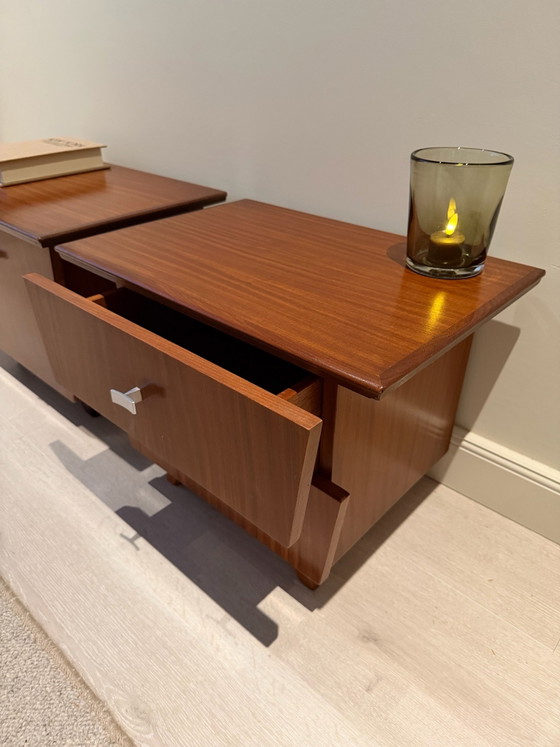 Vintage Teak Nightstands Mid-Century Set of 2, Wood, Brown (photo 6 of 7)