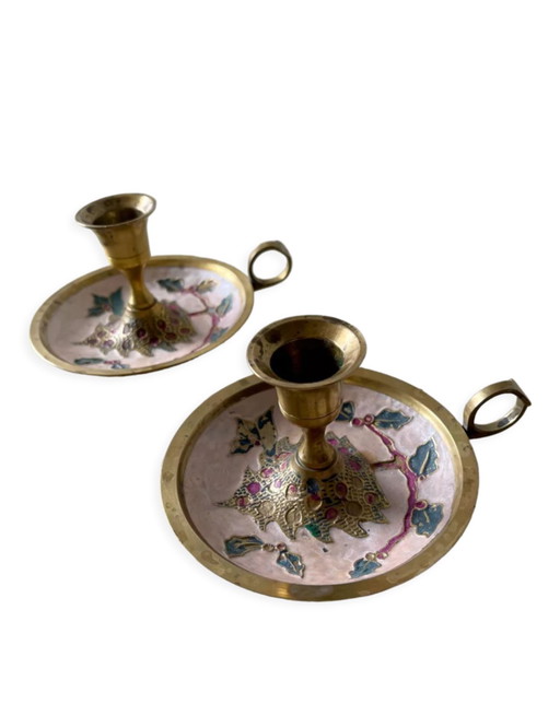 Pair of brass candlesticks
