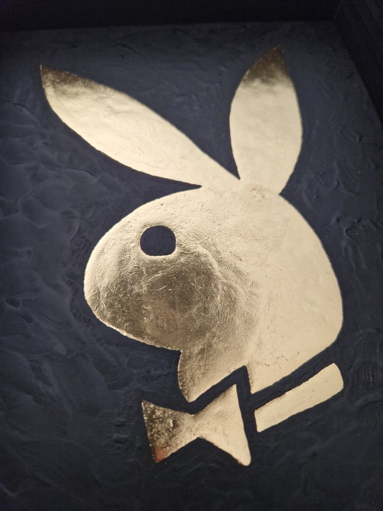 Image 1 of Coniglietto d'amore placcato in oro 23kt con cornice, edizione limitata anni '80