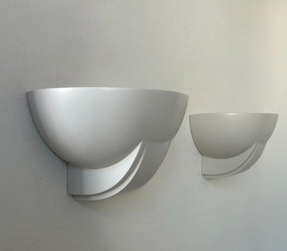 Image 1 of Paar vintage wandlampen, gips, Frankrijk 1970