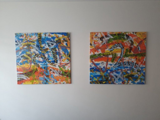 2 Panel by Angelo Calabria – schilderijen tekeningen, Canvas