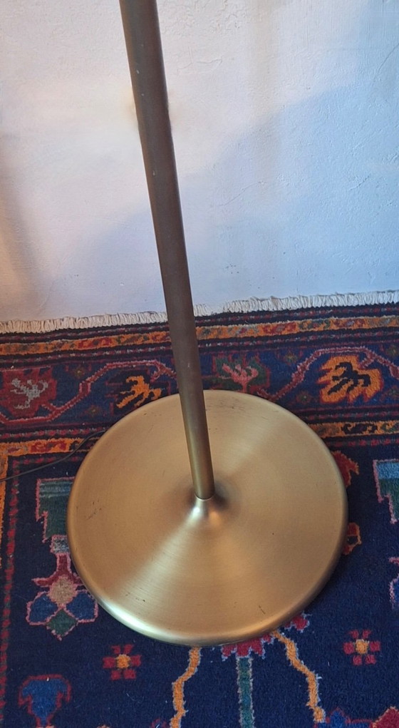Image 1 of Walter von Nessen Brass Floor Lamp with Multi-Adjustable Swivel Arm and Uplight, USA 1960s