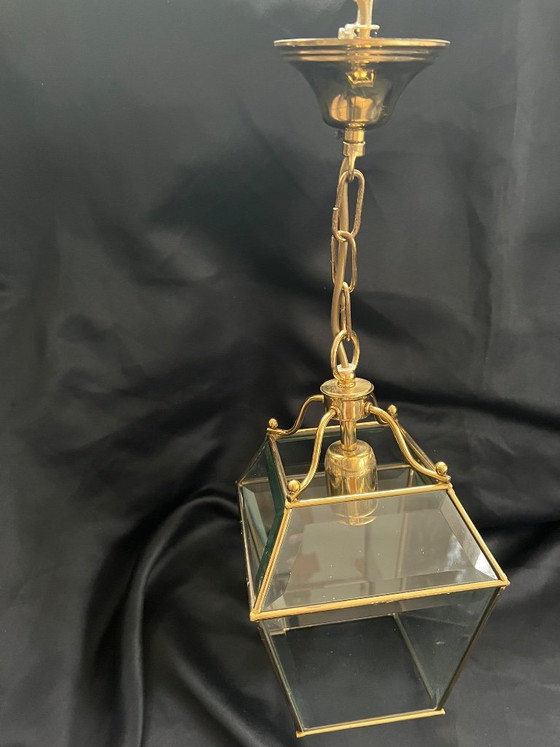 Lampada a Sospensione Lanterna Vintage E.F. Frantzen Ottone Vetro Bisellato – E F Frantzen (photo 13 of 13)