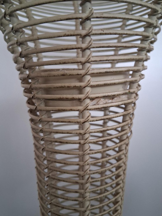 Image 1 of Museale Antieke Franse Arras-Stijl Plantenzuil – Handgewikkeld Fils de Fer – ca. 1900