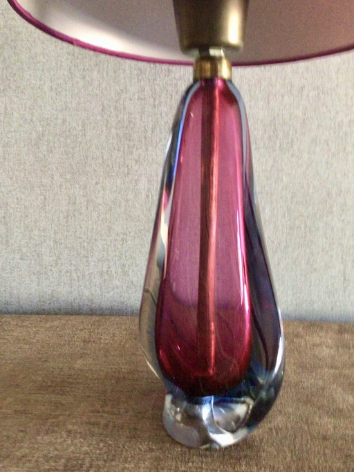 Vintage Table Lamp Of Crystal Glass