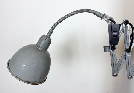 Image 1 of Grijze industriële schaarwandlamp van Elektroinstala, jaren 60