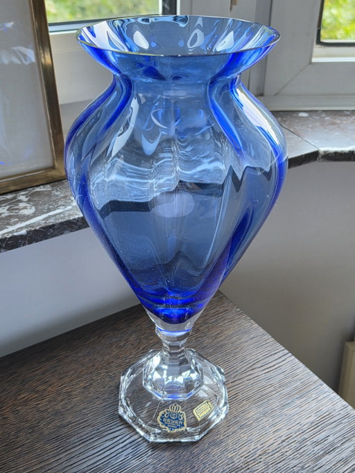 Large Vintage Beyer Bleikristall 38cm Cobalt Blue Crystal Vase - Bavaria – vazen, Glass