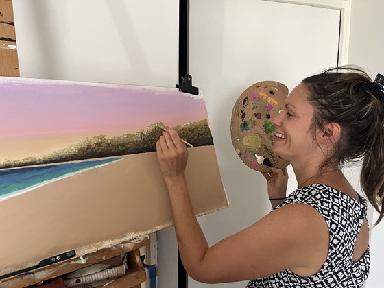 Golden Shore - Panoramic 100x30cm – Paintings & Drawings, Canvas (photo 4 of 15)