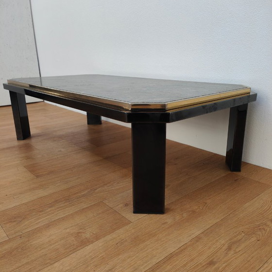 Vintage Fedam Coffee table with marble top and brass accents, Metal, Grey (photo 2 of 12)