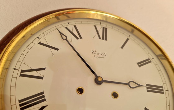 Image 1 of Comitti wall clock drop dial beautiful wood good condition