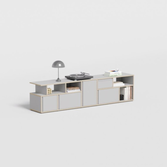 Image 1 of Tylko Sideboard in Grey Plywood with Doors and Drawer