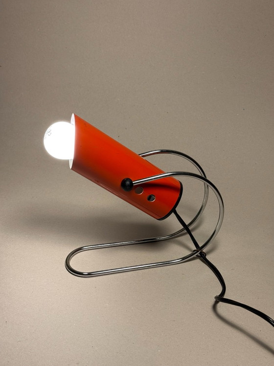 Vintage Space Age "Tube" Table lamp – 1960s/1970s – Arredoluce / Lightolier, Chrome, Metal (photo 3 of 15)