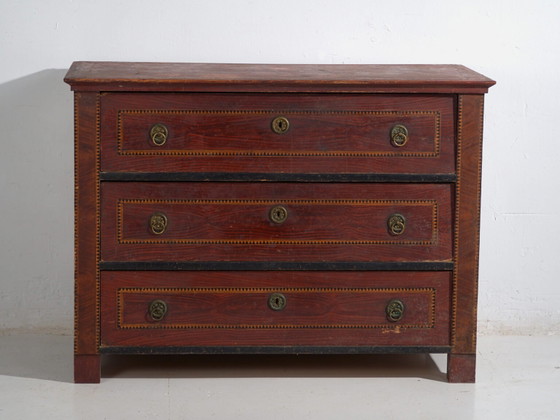 Central European Biedermeier chest of drawers in pine with four drawers – Central Europe, circa 1850 – Wood (photo 24 of 40)