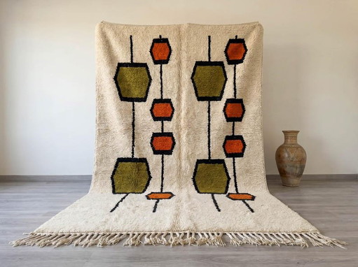 Unique Tapis Berbère Marocain 200/310cm – vloerkleden en tapijten, Wool