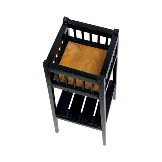 Image 1 of Vintage wooden stand/flower stand – 1960s/1970s, modernist design, 80 cm